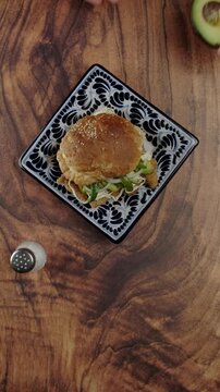 Vertical food video Cemitas poblanas with the ingredientes used