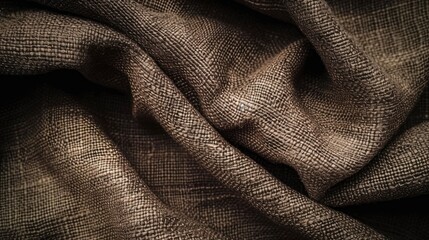 Dark brown fabric texture material fabric background - generative ai