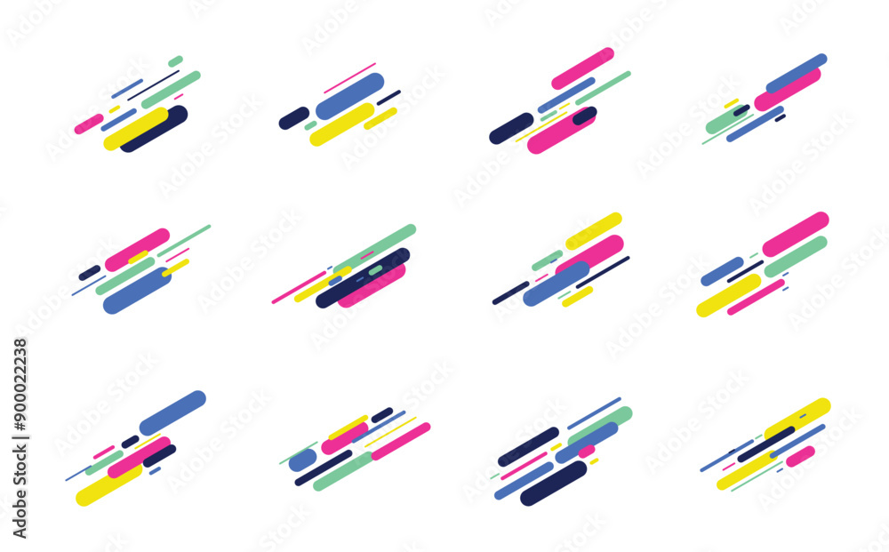 Poster abstract colorful diagonal stripes element, geometric shapes design. dynamic element vector