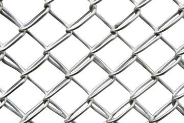 Fototapeta premium Detailed View of Metallic Chain Link Fence at Bright Sunny Day