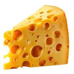 Delicious Chunk Of Yellow Cheese Displayed Against A Clean White Background