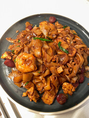 A plate of prawn char kway teow.