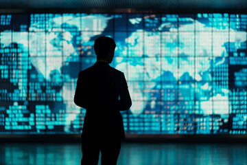 Economist analyzing global market indicators