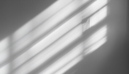 Gray shadow and light blur abstract background on white wall from window. Dark stripe grey shadows indoor in room background, monochrome, shadow overlay effect for backdrop and mockup design