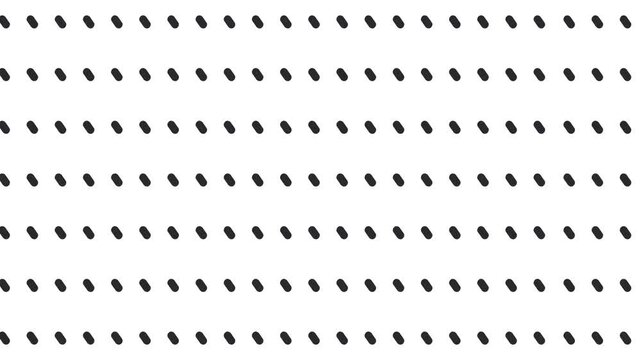 Small dots or spots in even rows move quickly in a general flow.
