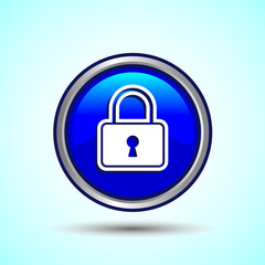 Lock Icon Button Design Illustration. Security Symbol