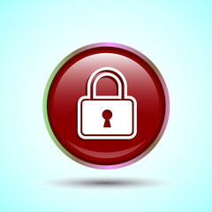 Lock Icon Button Design Illustration. Security Symbol