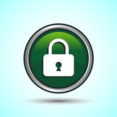 Lock Icon Button Design Illustration. Security Symbol