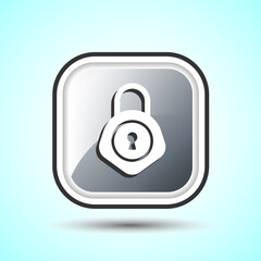 Lock Icon Button Design Illustration. Security Symbol