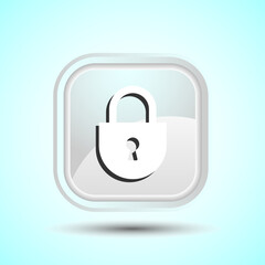 Lock Icon Button Design Illustration. Security Symbol