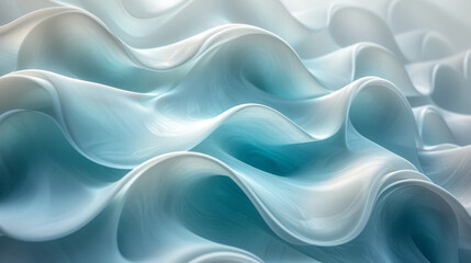 Obraz premium Abstract flowing fabric waves in light blue