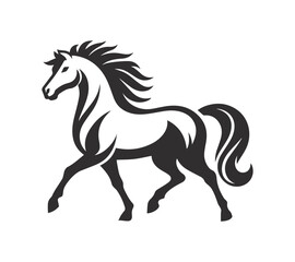 Black and White Horse , Horse head , vector illustration