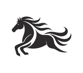 Black and White Horse , Horse head , vector illustration