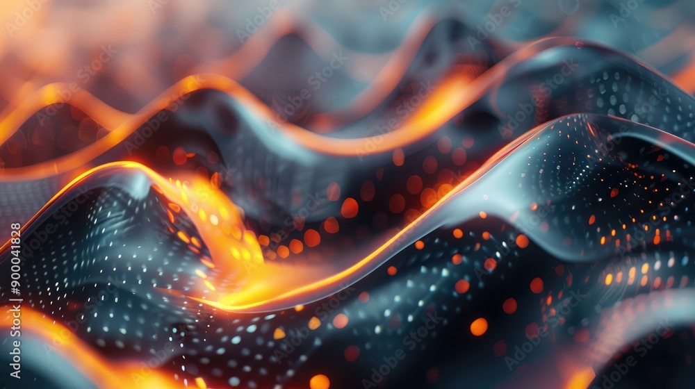 Aufkleber abstract background with transparent shapes and glowing edges, representing innovation.
