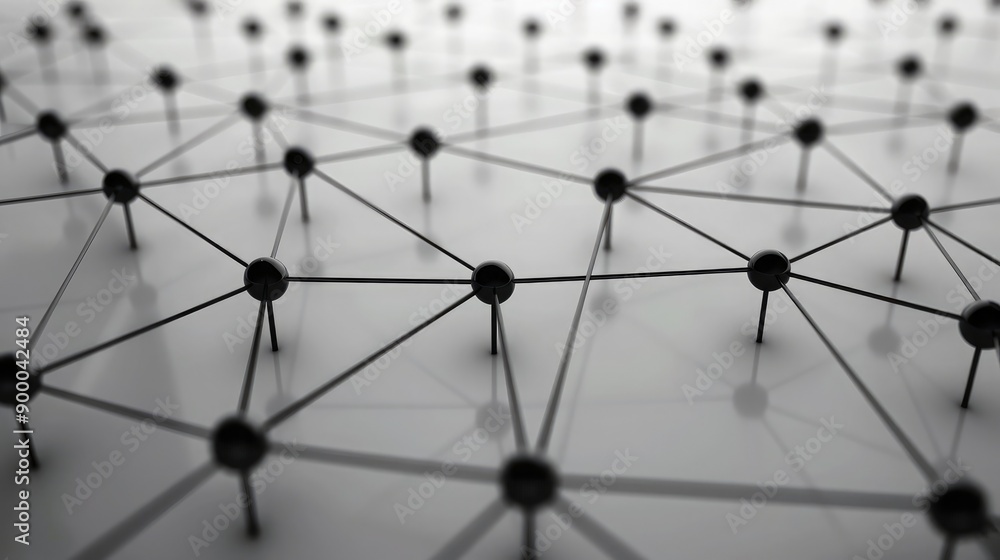 Poster network of connected points and lines, symbolizing partnership and support.