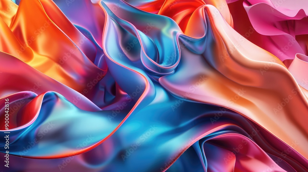 Poster smooth curves and vibrant colors, creating a natural and dynamic feel.