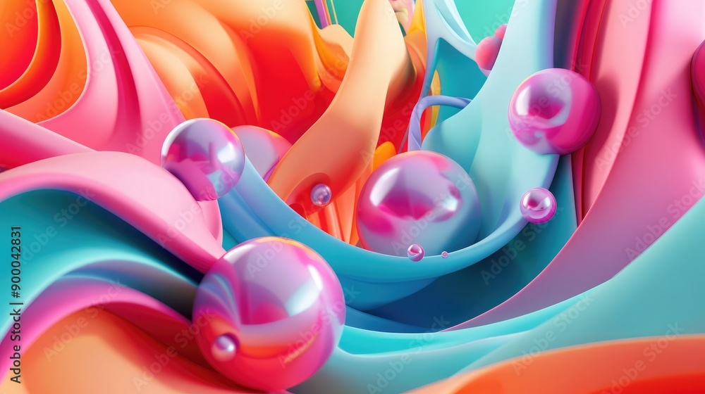 Poster smooth curves and vibrant colors, creating a natural and dynamic feel.