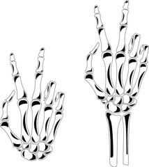Skeleton Peace Sign Eps, Skeleton Peace Hand, Skeleton Hand Eps, Fall Eps, Halloween Eps, Vintage Halloween Eps, File for Cricut, Cut File