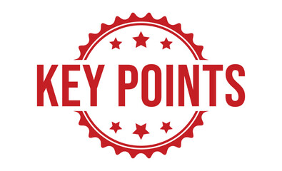 Key Points Red rubber stamp on white background. Key Points stamp sign. Key Points stamp.