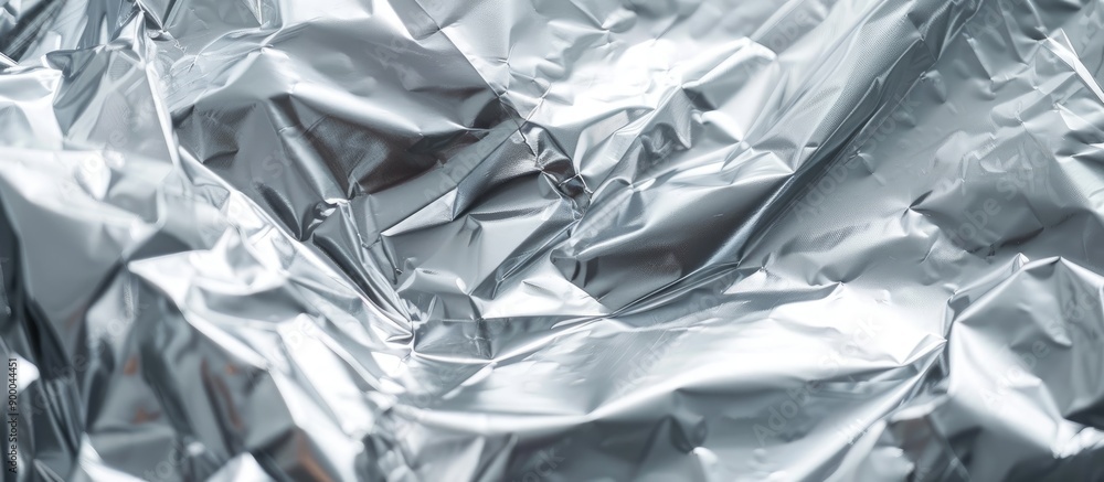 Aufkleber background texture of silver foil paper shining under light featuring a glossy finish with copy spac