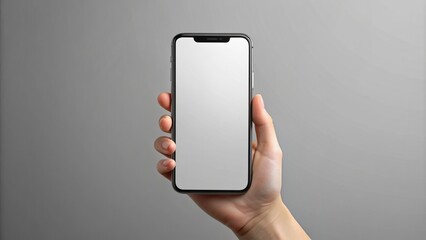 Phone screen mock up on gray background PSD with clipping path. Mockup image