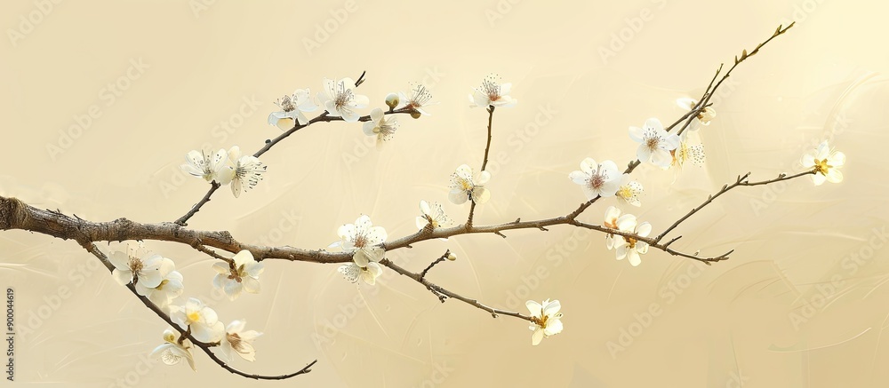 Poster elegant branch with delicate flowers perfect for a copy space image