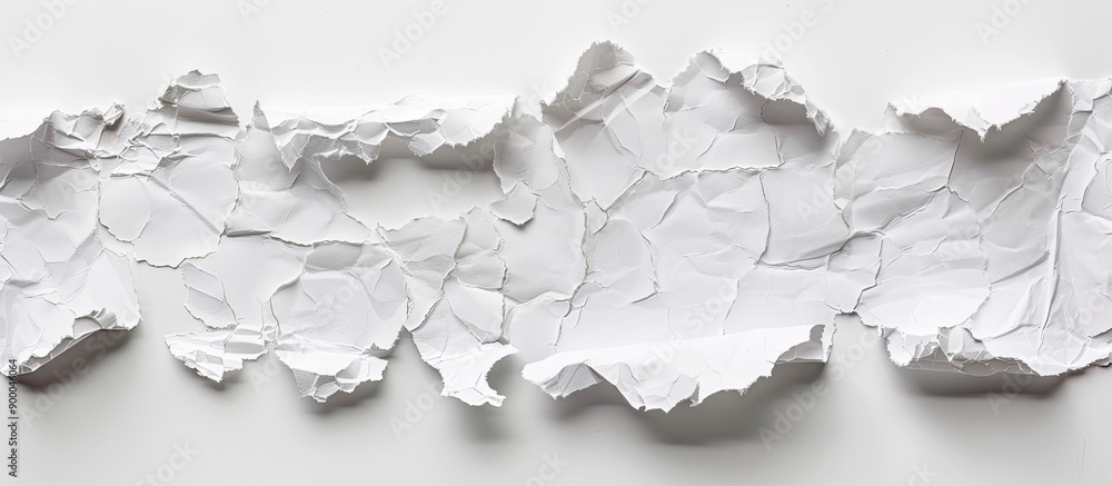 Poster White background with torn paper and clipping path for copy space image
