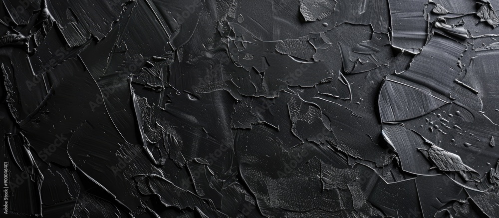 Poster plaster texture on black wall background with copy space image