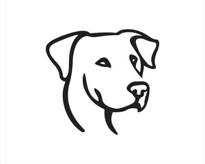 Dog head icon. Cartoon dog face. Vector illustration. Silhouette simple. Animal Logotype concept.Dog Logo design template.
