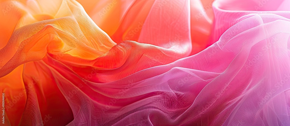 Poster Tulle fabric creating a vibrant soft background ideal for showcasing a product with copy space image