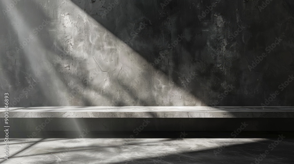 Poster blurry shadow background stage with cement floor shelf ideal for product display and text placement