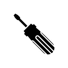 screwdriver icon, repair symbol. vector isolated on white background, simple and modern design.