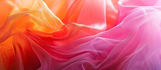 Obraz premium Tulle fabric creating a vibrant soft background ideal for showcasing a product with copy space image