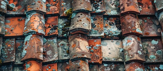 Background featuring roof tiles with copy space image