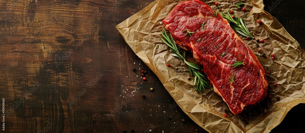 Aufkleber grill ready beef chuck roll steak with copy space image