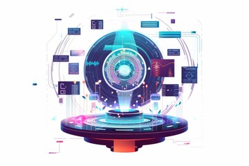 Conceptual Technology Flat Illustration created with Generative AI