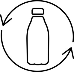 Bottle recycle icon. Simple design. Line vector. Isolate on white background.