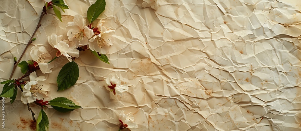 Poster Creative layout featuring a unique nature concept with blooming flowers and leaves on a textured paper card note ideal for project design display templates printing and other applications Incorporate
