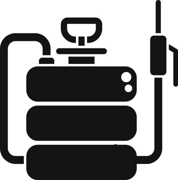 recommend clip art: Black glyph icon for fumigation equipment used by exterminators to eliminate pests
