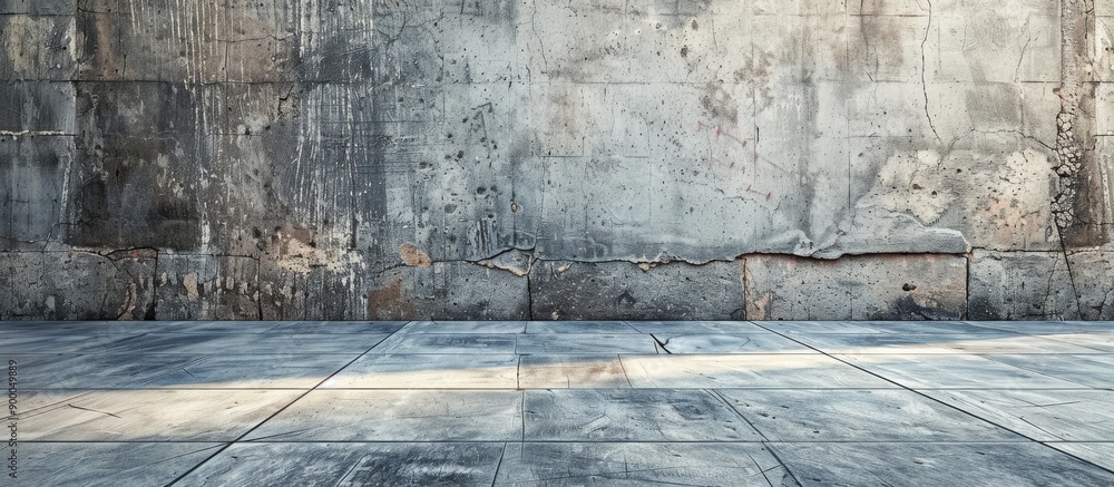 Aufkleber Concrete backdrop with a stone wall providing room for text on the image. with copy space image. Place for adding text or design