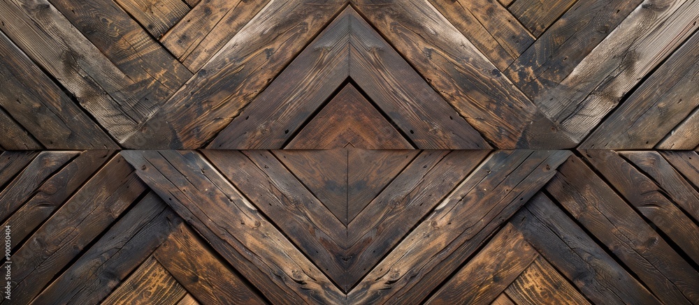 Aufkleber Wooden planks arranged in a crossing pattern with empty space for an image. with copy space image. Place for adding text or design