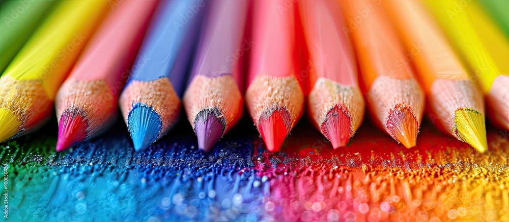 Poster colorful drawing tool with a wide range of hues and shades often utilized by children and artists pe