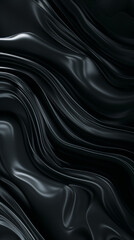 Obraz premium Smooth black silk fabric with flowing waves