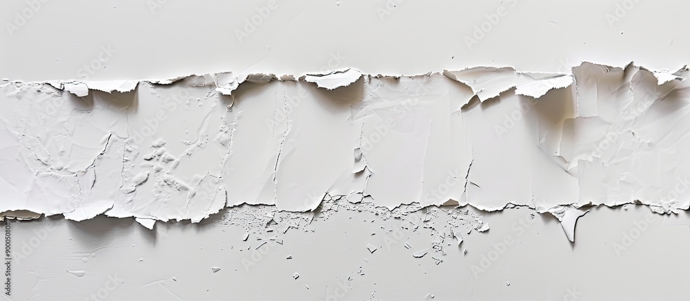 Poster White background with torn paper and clipping path for copy space image