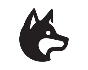 Dog logo design icon symbol vector illustration. Dog head icon symbol vector. Silhouette simple. Animal logo.