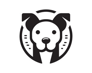 Dog logo design icon symbol vector illustration. Dog head icon symbol vector. Silhouette simple. Animal logo.