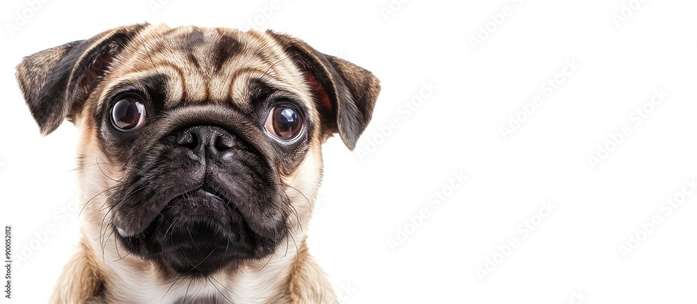 Poster Amusing pug with a quirky expression in a copy space image