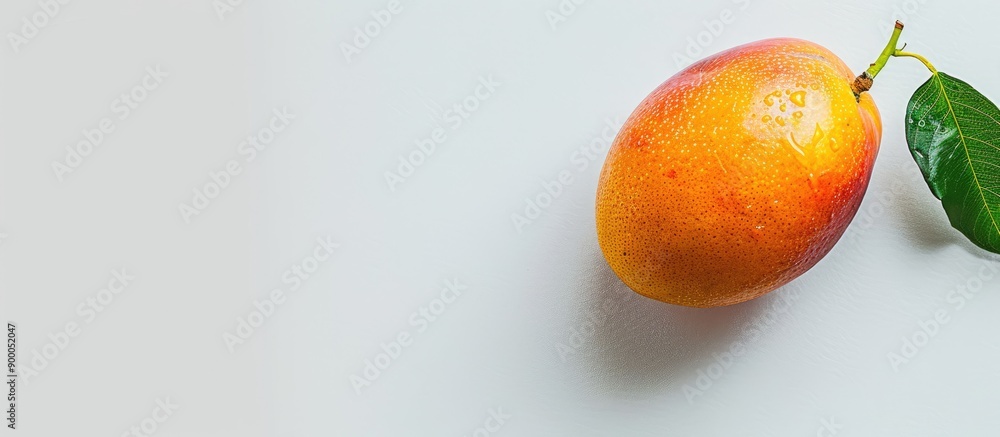 Poster mango displayed on a plain white backdrop with ample copy space image