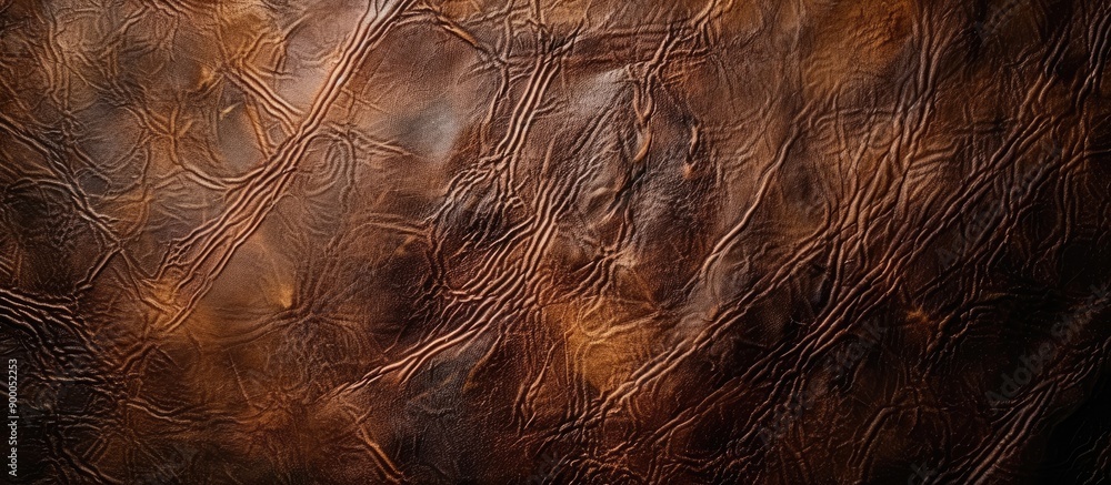 Poster texture of brown leather with copy space image displayed