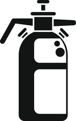 Black silhouette of a classic manual pump sprayer for gardening and household needs